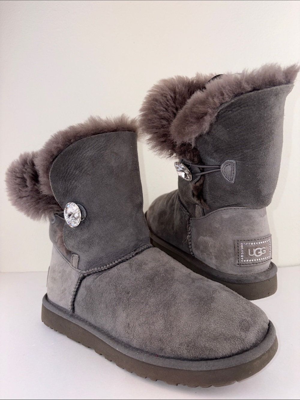 UGG Bailey Button Bling Short Boots ~ in Gray